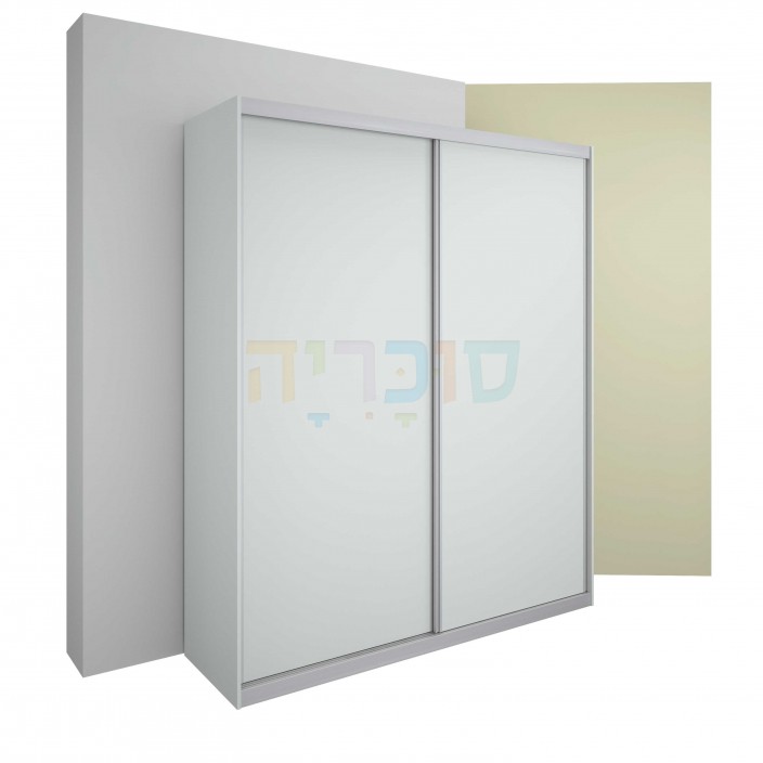 ארון הזזה פרימיום צבע אפור פרופיל ניקל 3 דלתות במידות 180 ס"מ עד 240 ס"מ