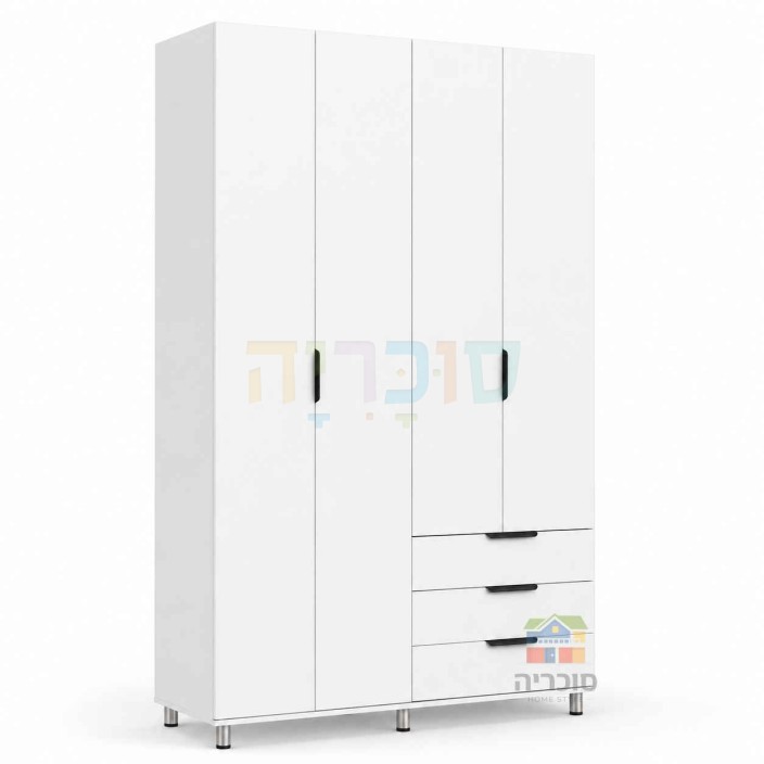 ארון במה דגם נופר רוחב 160 ס"מ – 4 דלתות, 3 מגירות ומבחר גוונים