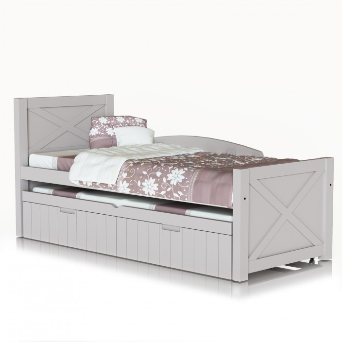 מיטת ילדים דגם לוטוס 80-90 ס"מ כוללת מיטת חבר ומגירות