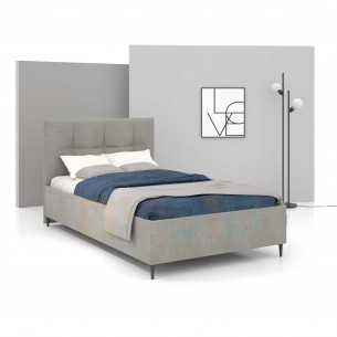 מיטה וחצי דגם אלסקה בד Light gray כולל ארגז מצעים