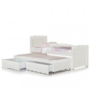 מיטת ילדים דגם אליזבת 80-90 ס"מ כוללת מיטת חבר ומגירות