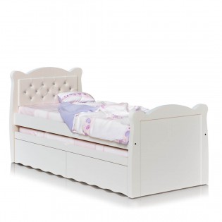 מיטת ילדים דגם מיקי 80-90 ס"מ כוללת מיטת חבר ומגירות