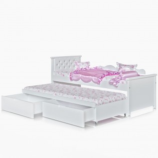מיטת ילדים דגם  דייזי 80-90 ס"מ הכוללת מיטת חבר ומגירות