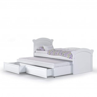מיטת ילדים דגם אירית 80-90 ס"מ כוללת מיטת חבר ומגירות