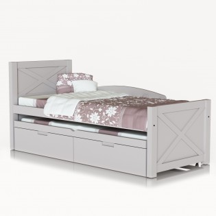 מיטת ילדים דגם לוטוס 80-90 ס"מ כוללת מיטת חבר ומגירות