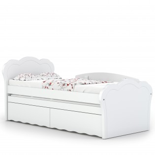 מיטת ילדים וונילה דגם 80-90 ס"מ כוללת מיטת חבר ומגירות