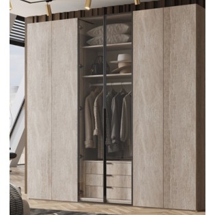 ארון 6 דלתות פתיחה דגם סלע רוחב 240 ס"מ: עיצוב פרימיום 