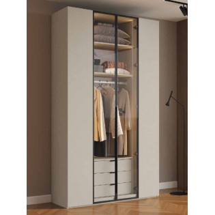 ארון הזזה דגם שרלוט ברוחב 160 ס"מ, עיצוב בוטיק מודרני בסטנדרט פרימיום וייצור כחול לבן