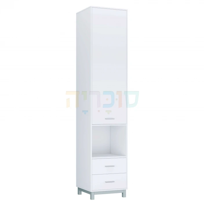 ארון יחיד דגם פרופסור רוחב 50 ס"מ: איכות כחול לבן בעיצוב לבן נקי
