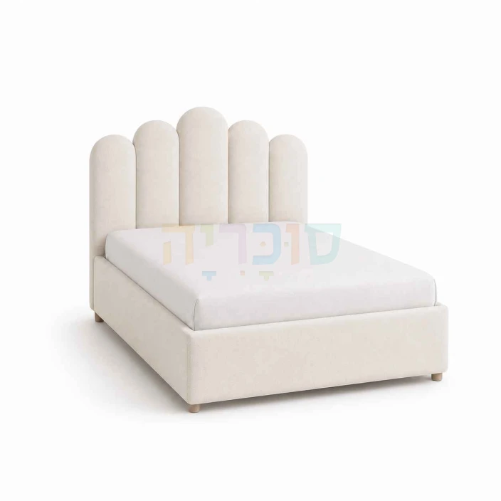 מיטה וחצי מרופדת דגם גלית רוחב 120 ס"מ, גב קשתות מרופד בייצור ישראלי