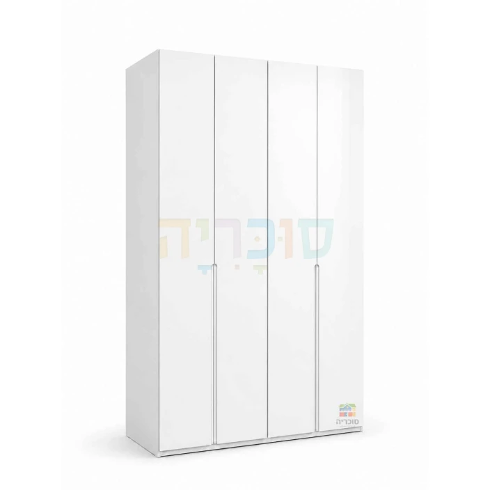 ארון 4 דלתות דגם גפן רוחב 160 ס"מ צבע אפוקסי לבן