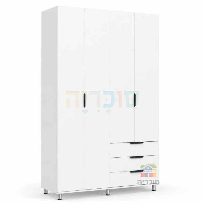 ארון במה דגם נופר רוחב 160 ס"מ – 4 דלתות, 3 מגירות ומבחר גוונים