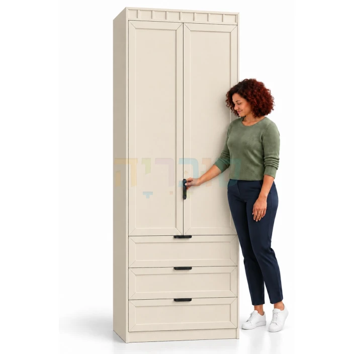 ארון 2 דלתות דגם אגם ברוחב 80 ס"מ