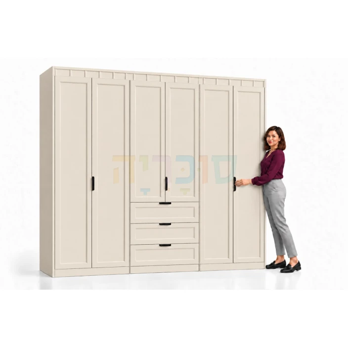 ארון 6 דלתות דגם אגם ברוחב 240 ס"מ
