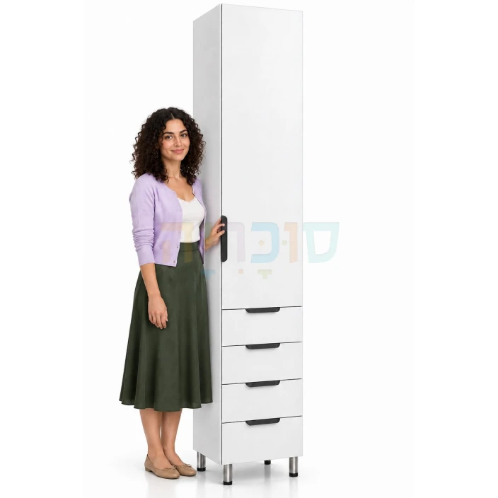 ארון דלת אחת ו-4 מגירות דגם ספיר ברוחב 40 ס"מ
