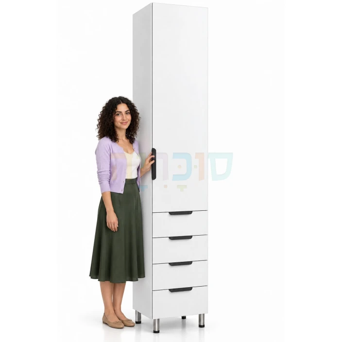 ארון דלת אחת ו-4 מגירות דגם ספיר ברוחב 40 ס"מ