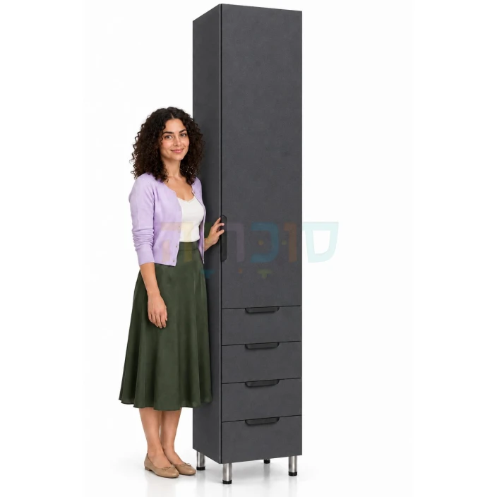 ארון דלת אחת ו-4 מגירות דגם ספיר ברוחב 40 ס"מ