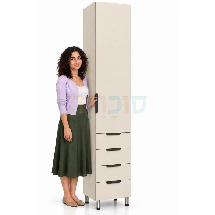 ארון דלת אחת ו-4 מגירות דגם ספיר ברוחב 40 ס"מ