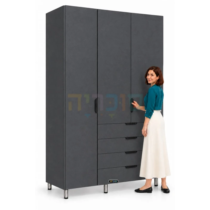 ארון 3 דלתות ו-4 מגירות דגם ספיר ברוחב 120 ס"מ