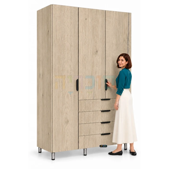 ארון 3 דלתות ו-4 מגירות דגם ספיר ברוחב 120 ס"מ