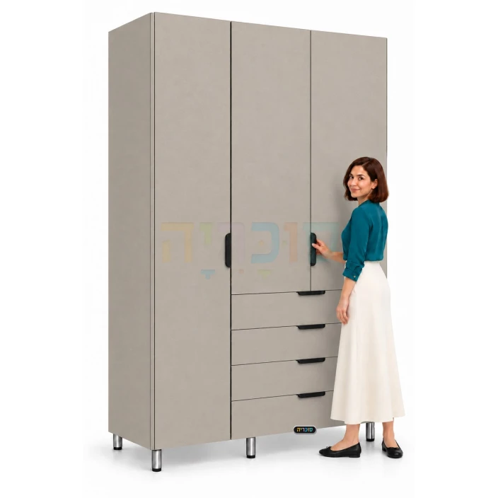 ארון 3 דלתות ו-4 מגירות דגם ספיר ברוחב 120 ס"מ
