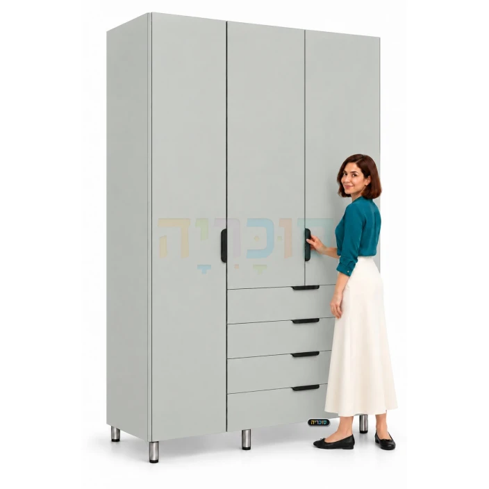 ארון 3 דלתות ו-4 מגירות דגם ספיר ברוחב 120 ס"מ