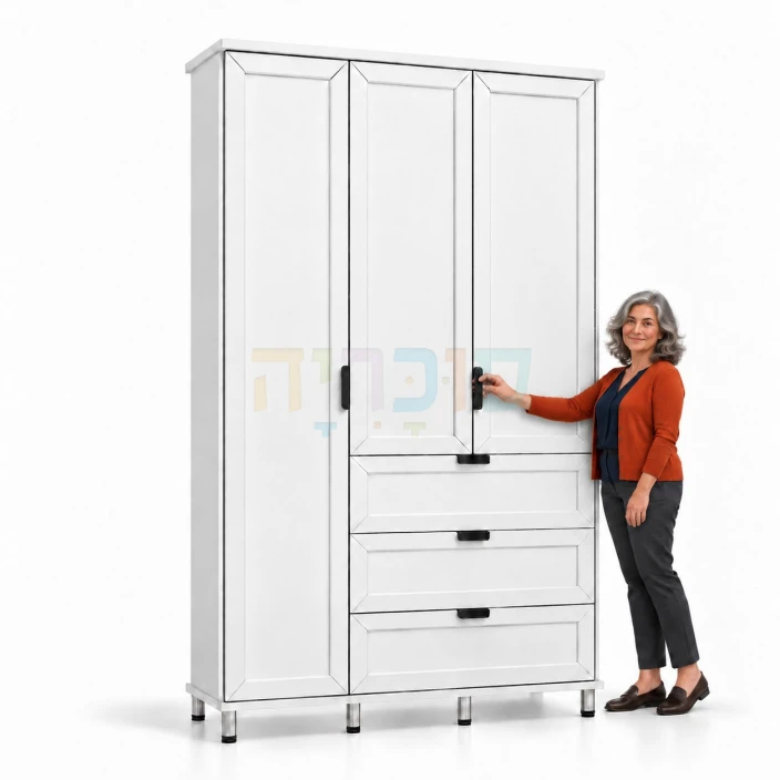 ארון 3 דלתות דגם דפנה ברוחב 120 ס"מ