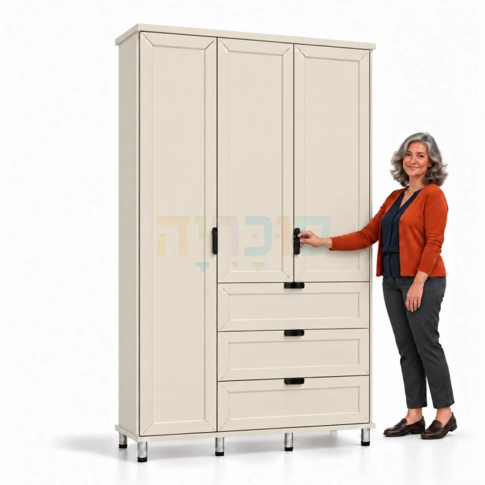 ארון 3 דלתות דגם דפנה ברוחב 120 ס"מ