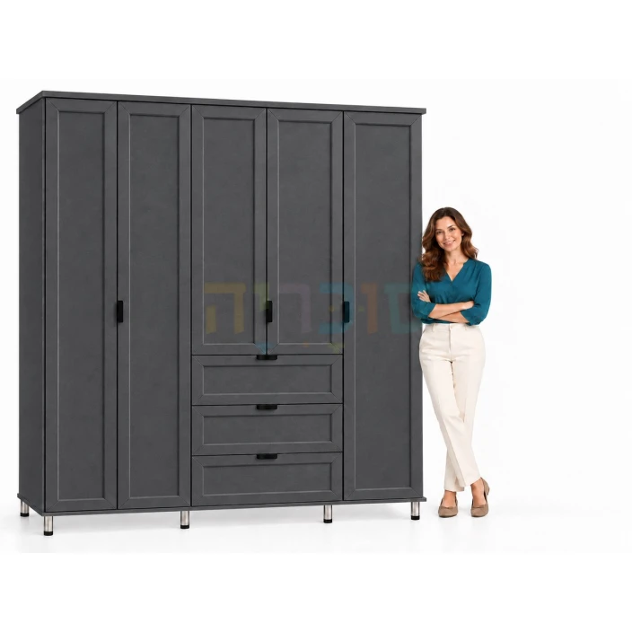 ארון 5 דלתות דגם דפנה ברוחב 200 ס"מ