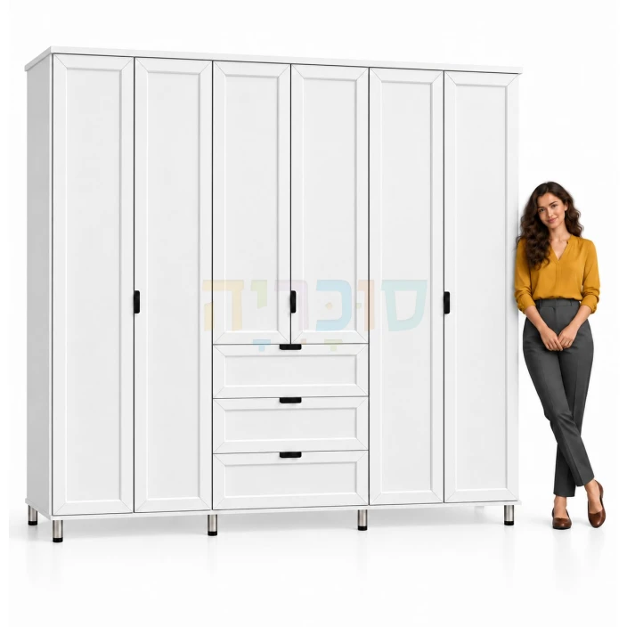 ארון 6 דלתות דגם דפנה ברוחב 240 ס"מ