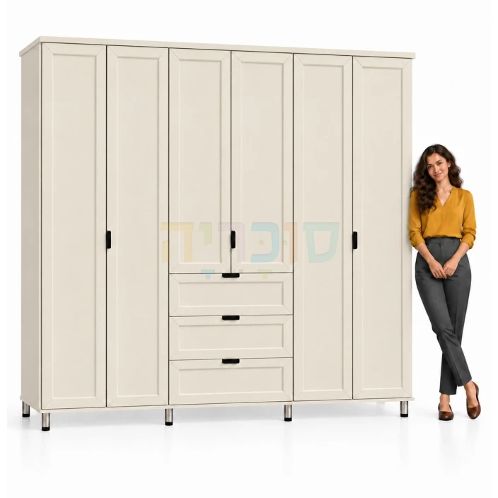 ארון 6 דלתות דגם דפנה ברוחב 240 ס"מ