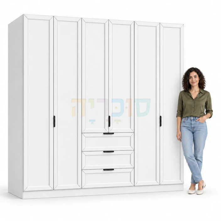 ארון 6 דלתות דגם חצב ברוחב 240 ס"מ