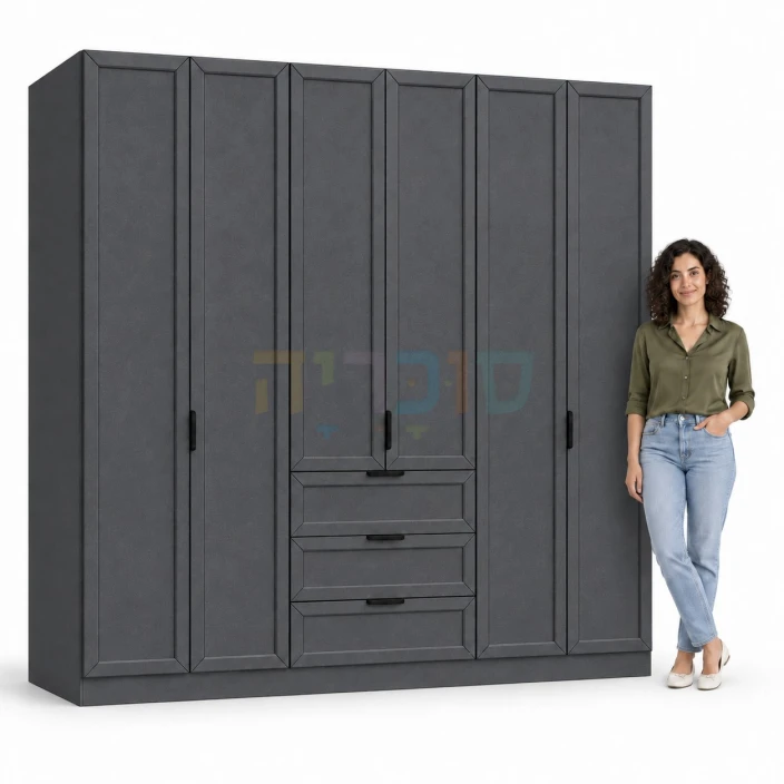 ארון 6 דלתות דגם חצב ברוחב 240 ס"מ