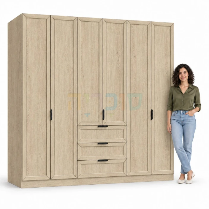 ארון 6 דלתות דגם חצב ברוחב 240 ס"מ