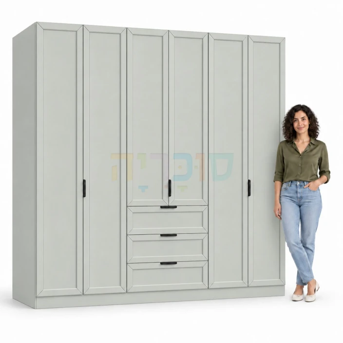 ארון 6 דלתות דגם חצב ברוחב 240 ס"מ