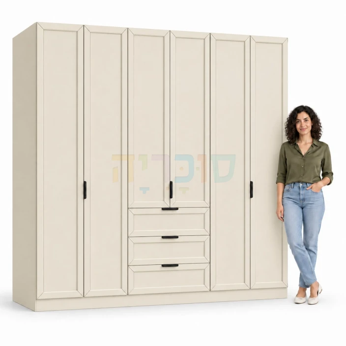 ארון 6 דלתות דגם חצב ברוחב 240 ס"מ