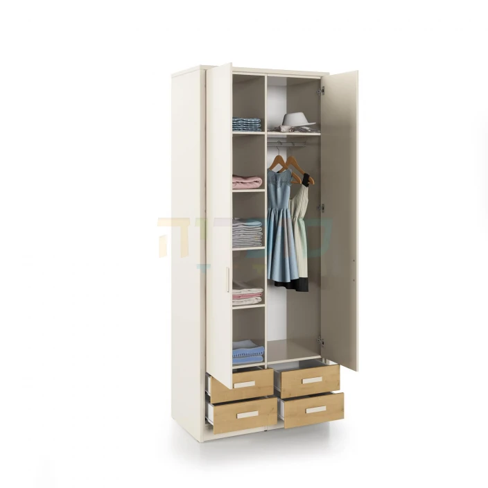 ארון ילדים  ונוער דגם  ניר רוחב 80-100 ס"מ 4 מגירות