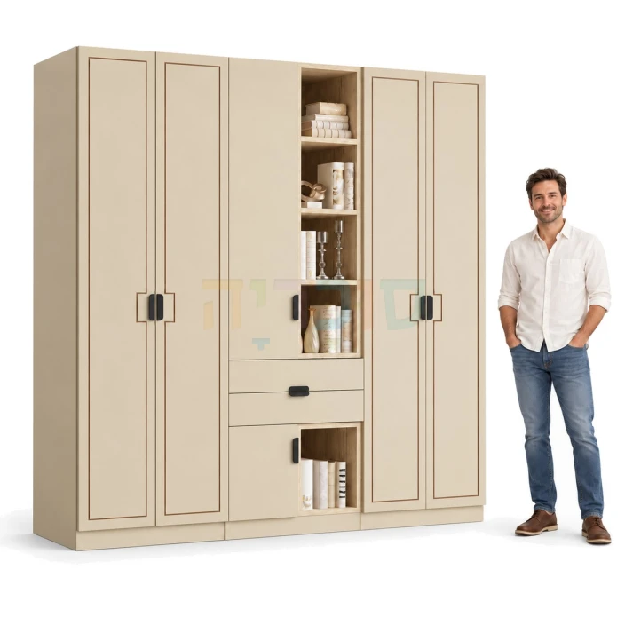 ארון בגדים דגם אזליאה, 3–8 דלתות ברוחב 120–320 ס"מ