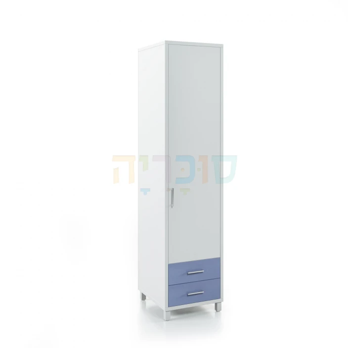 ארון יחיד דגם אלמוג רוחב 50 ס"מ: איכות כחול לבן בסטנדרט פרימיום