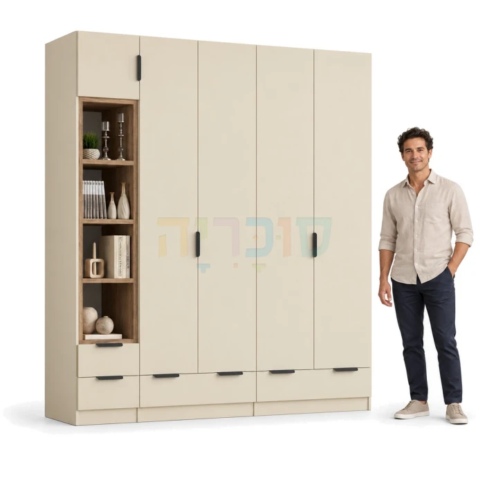 ארון בגדים דגם ויסטריה, 4–8 דלתות ברוחב 160–320 ס"מ