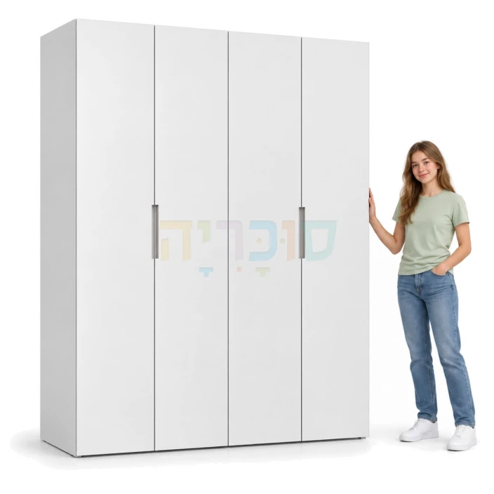 ארון 4 דלתות חזית אפוקסי דגם שקדיה ברוחב 160 ס"מ