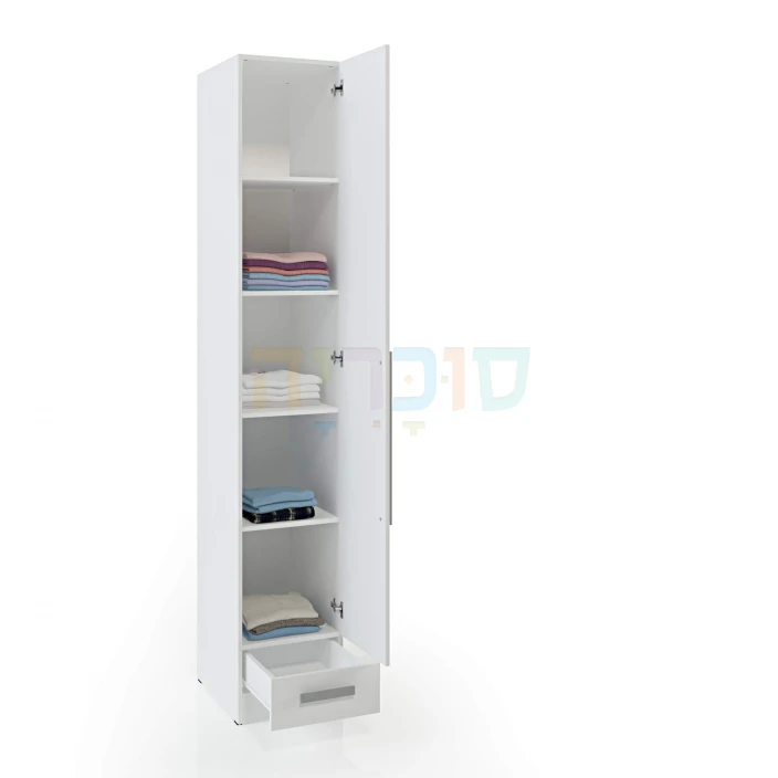 ארון יחיד דגם גילי ברוחב 40, 50 או 60 ס"מ: 2 מגירות וגוף סנדוויץ' בייצור כחול לבן