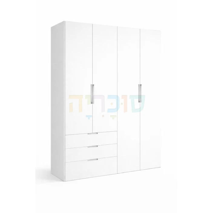 ארון 4 דלתות דגם נוגה רוחב 160 ס"מ: איכות כחול לבן בגימור צבע אפוקסי