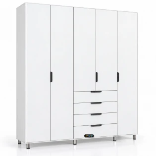 ארון 5 דלתות ו-4 מגירות דגם ספיר ברוחב 200 ס"מ